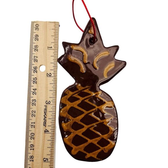 Vintage Ned Foltz Christmas Ornament Pineapple Redware Pottery 90’s - Picture 5 of 7